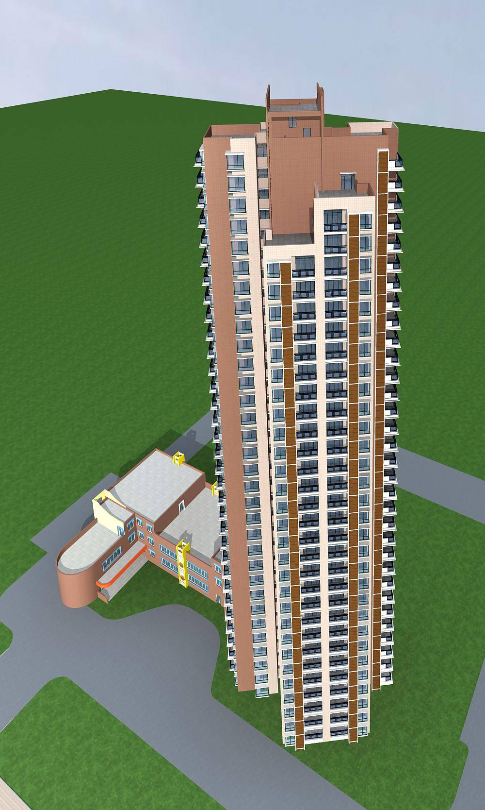 现代高层住宅楼