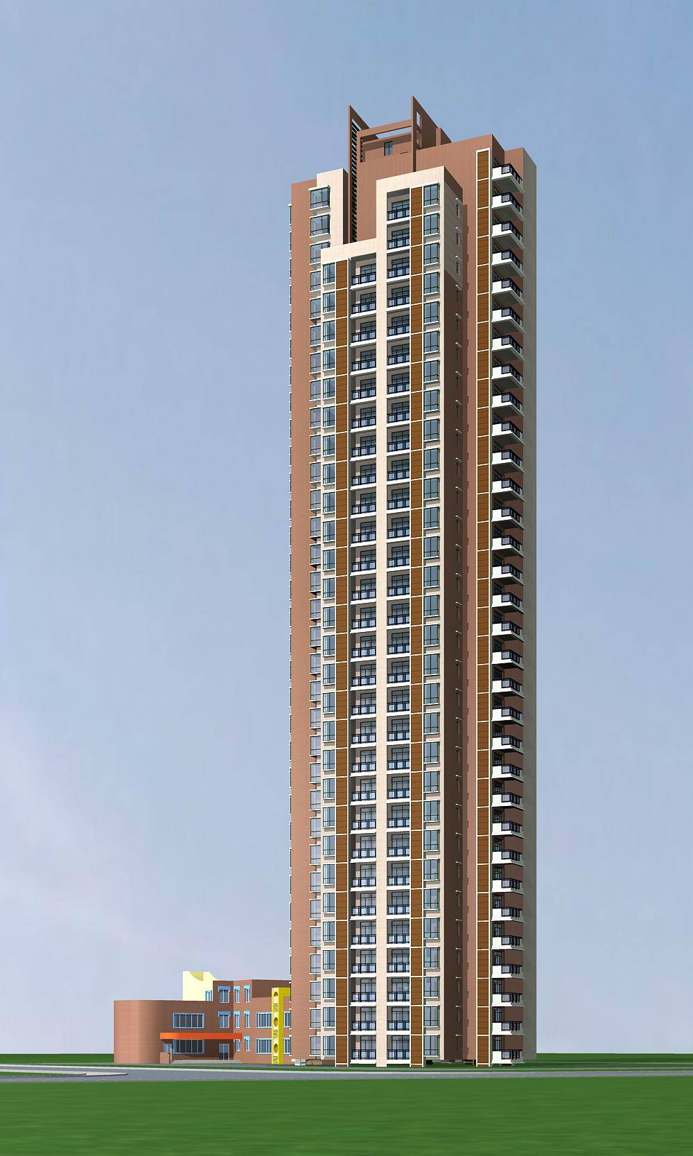 现代高层住宅楼