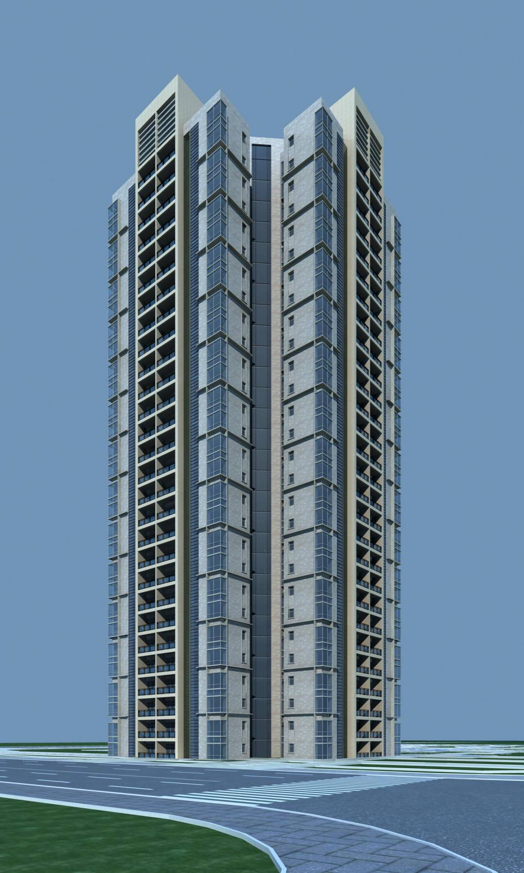 现代高层住宅楼