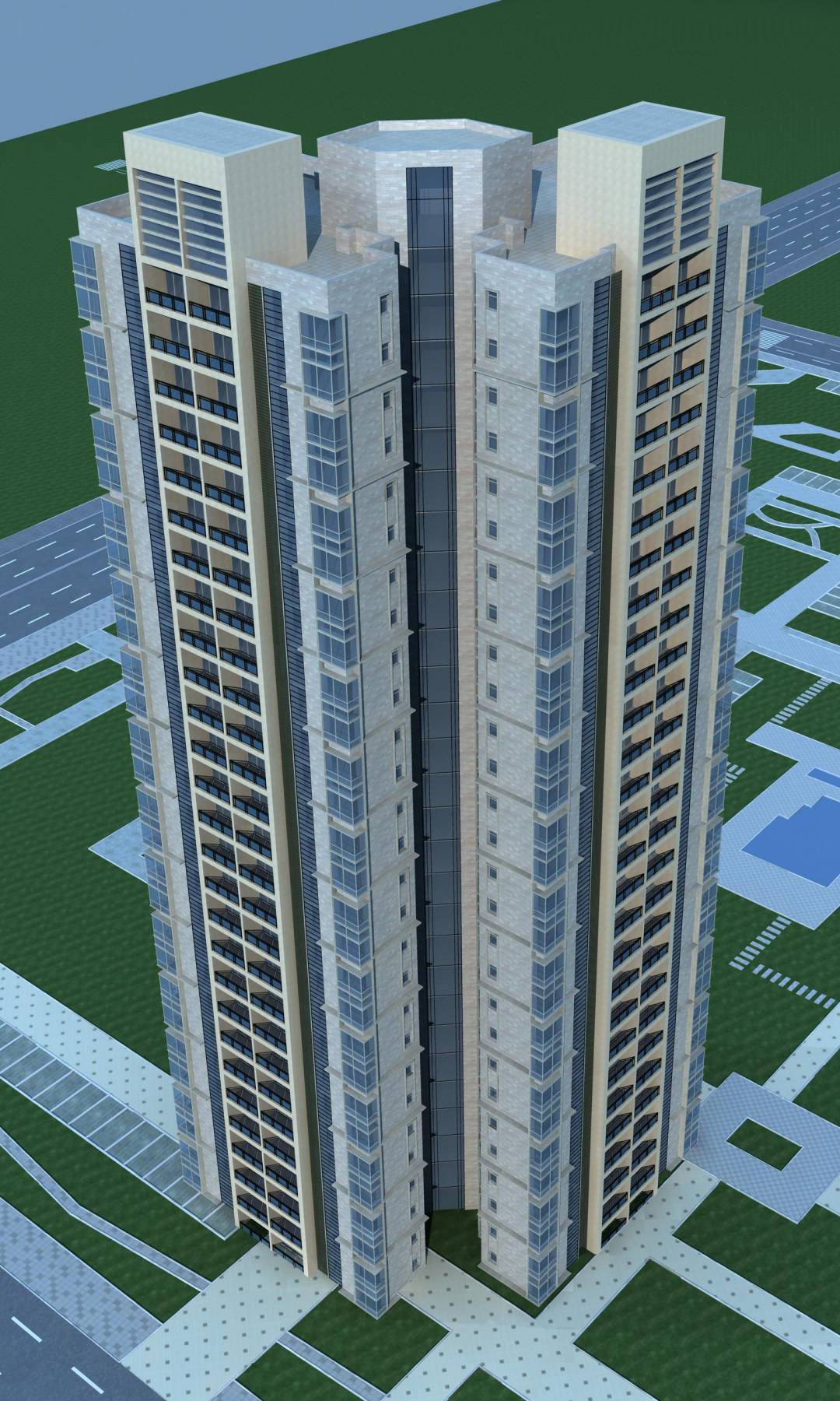 现代高层住宅楼