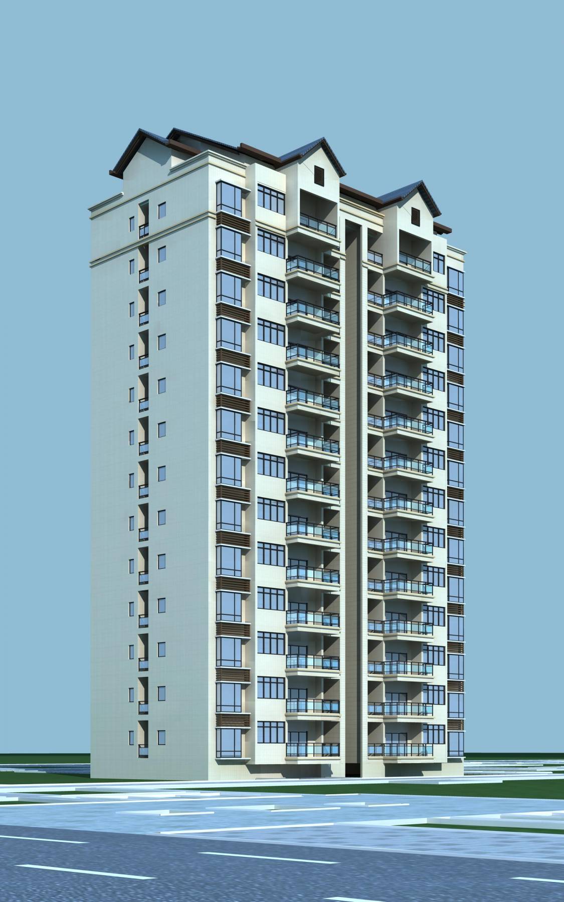 现代小高层住宅楼