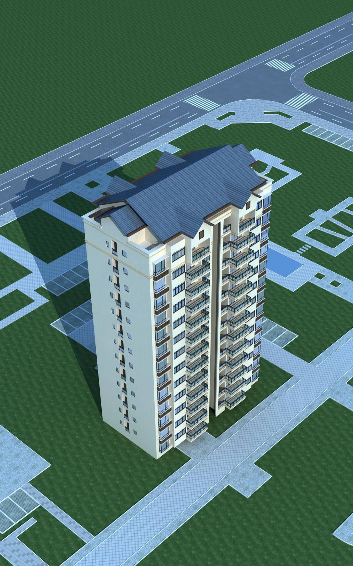 现代小高层住宅楼