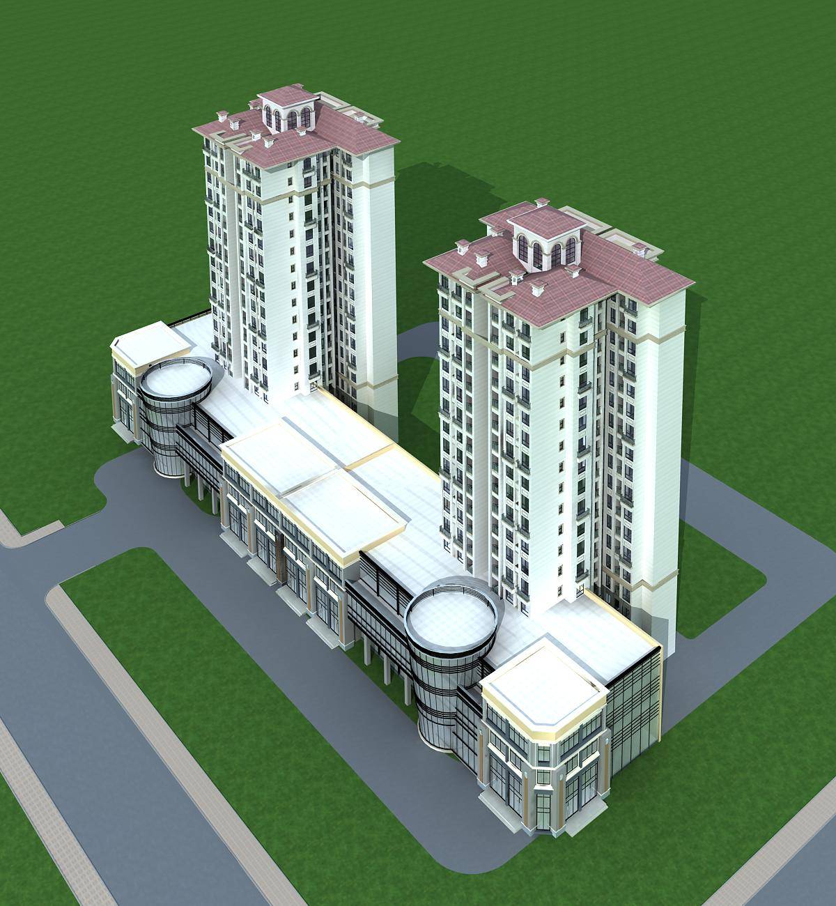 欧式高层住宅楼及商业