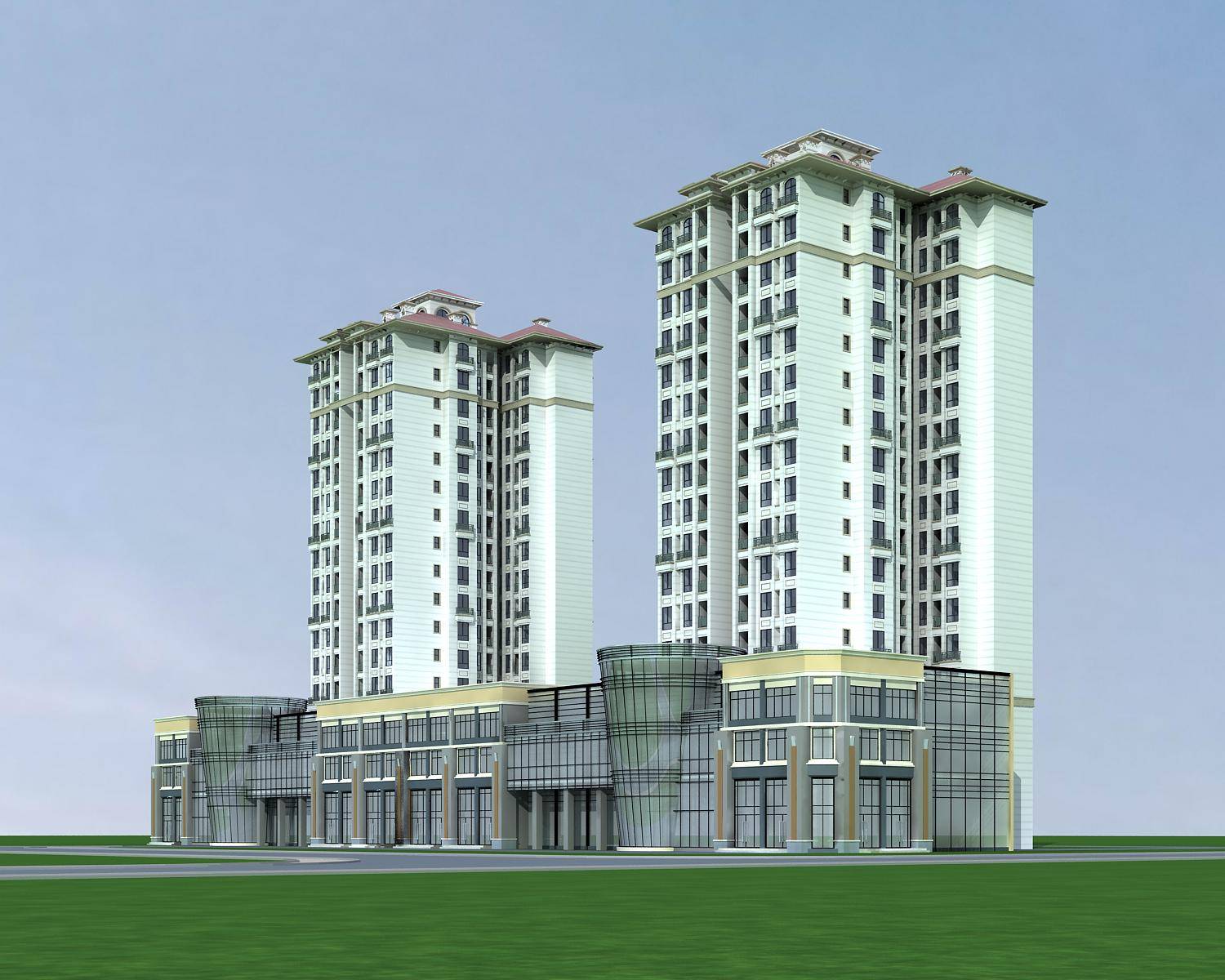 欧式高层住宅楼及商业
