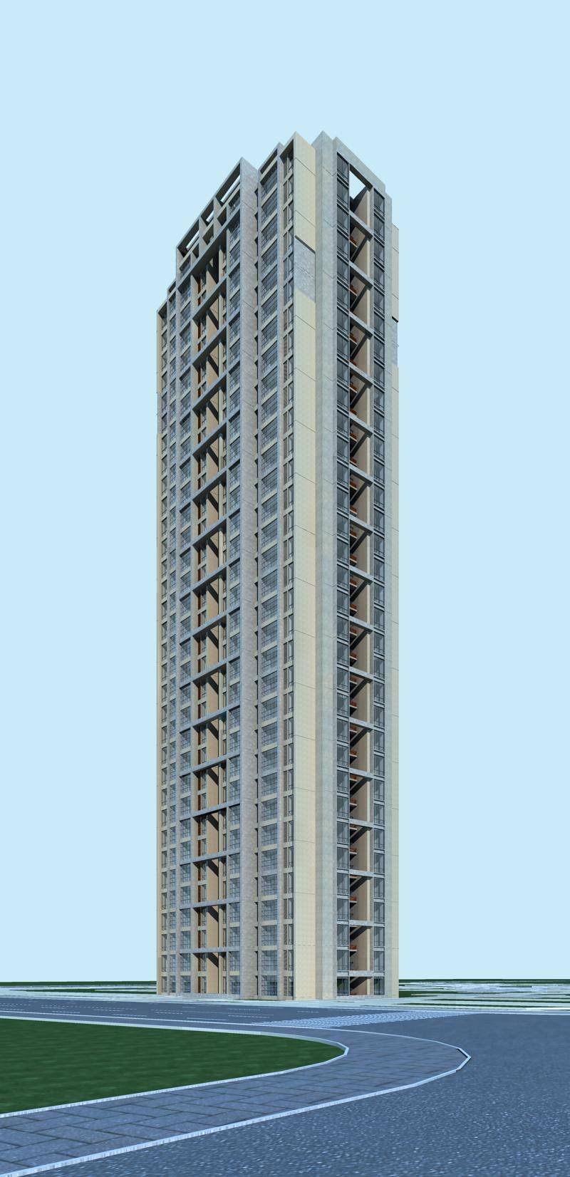 现代高层住宅楼