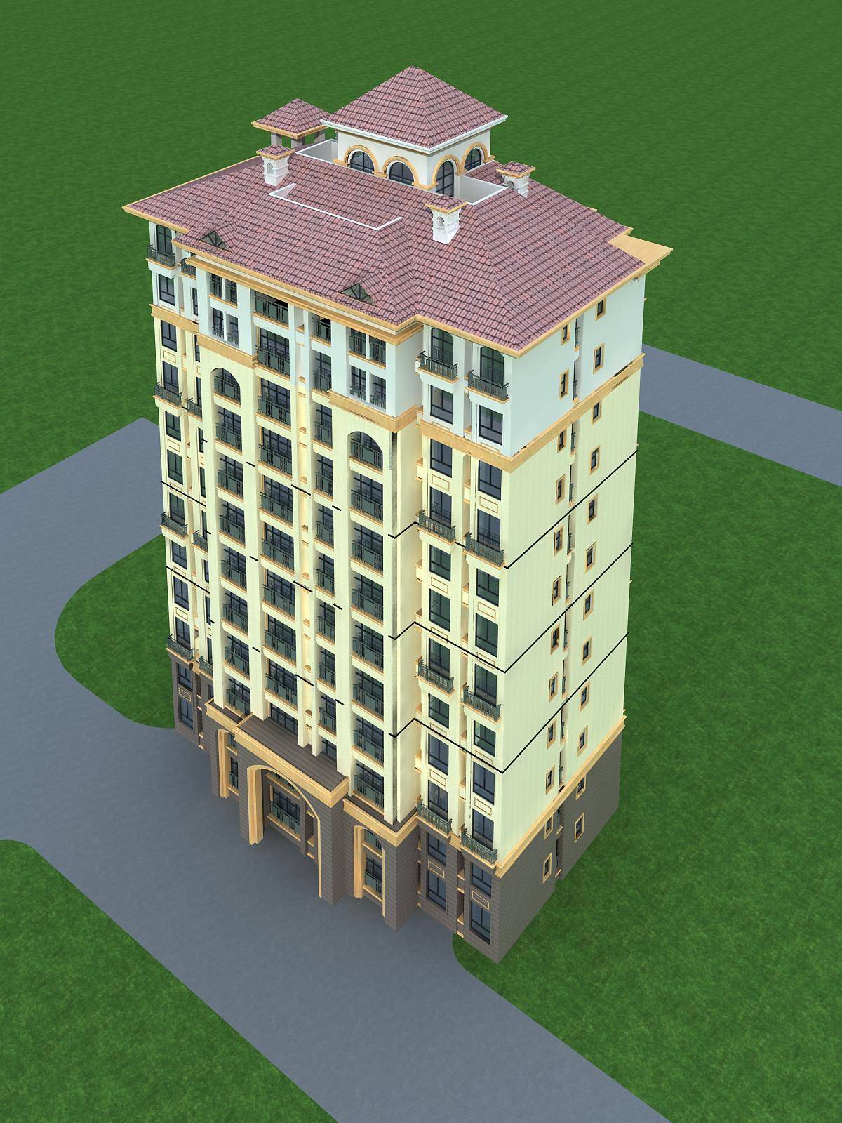 欧式高层住宅楼