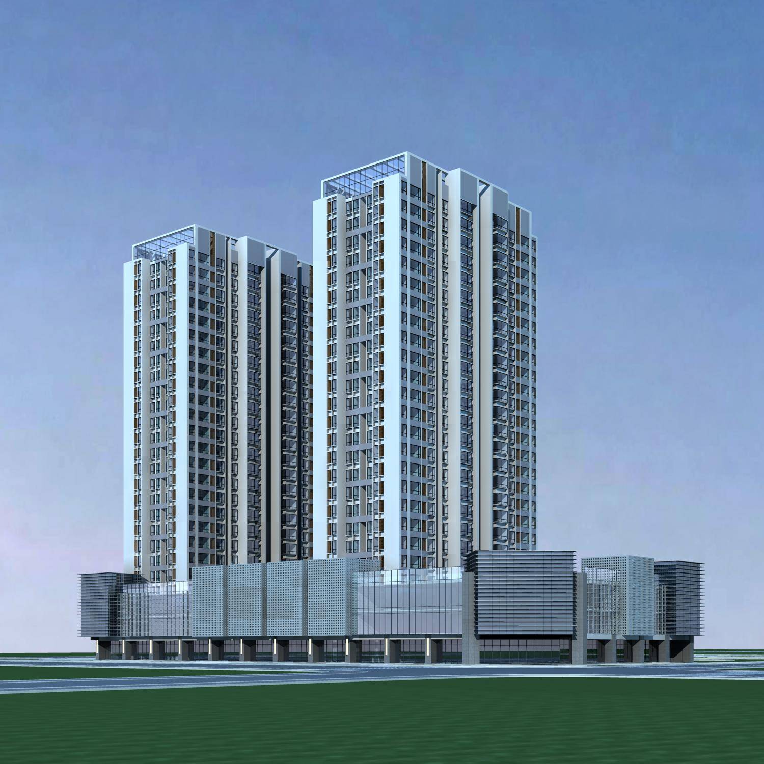 现代高层住宅及商业