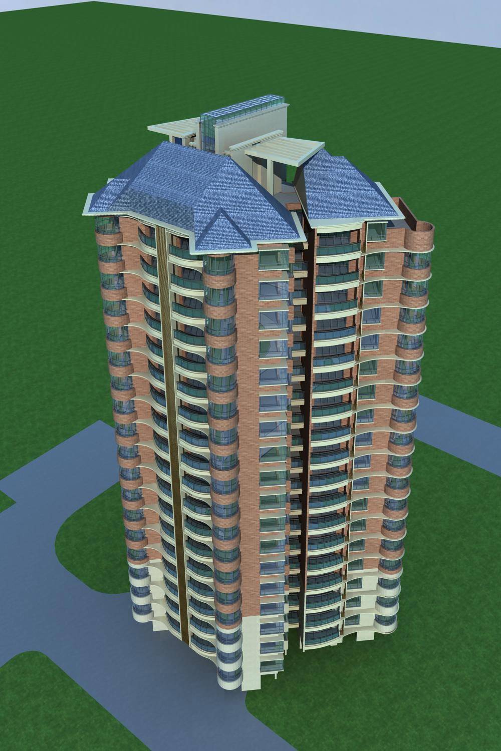 现代高层住宅楼