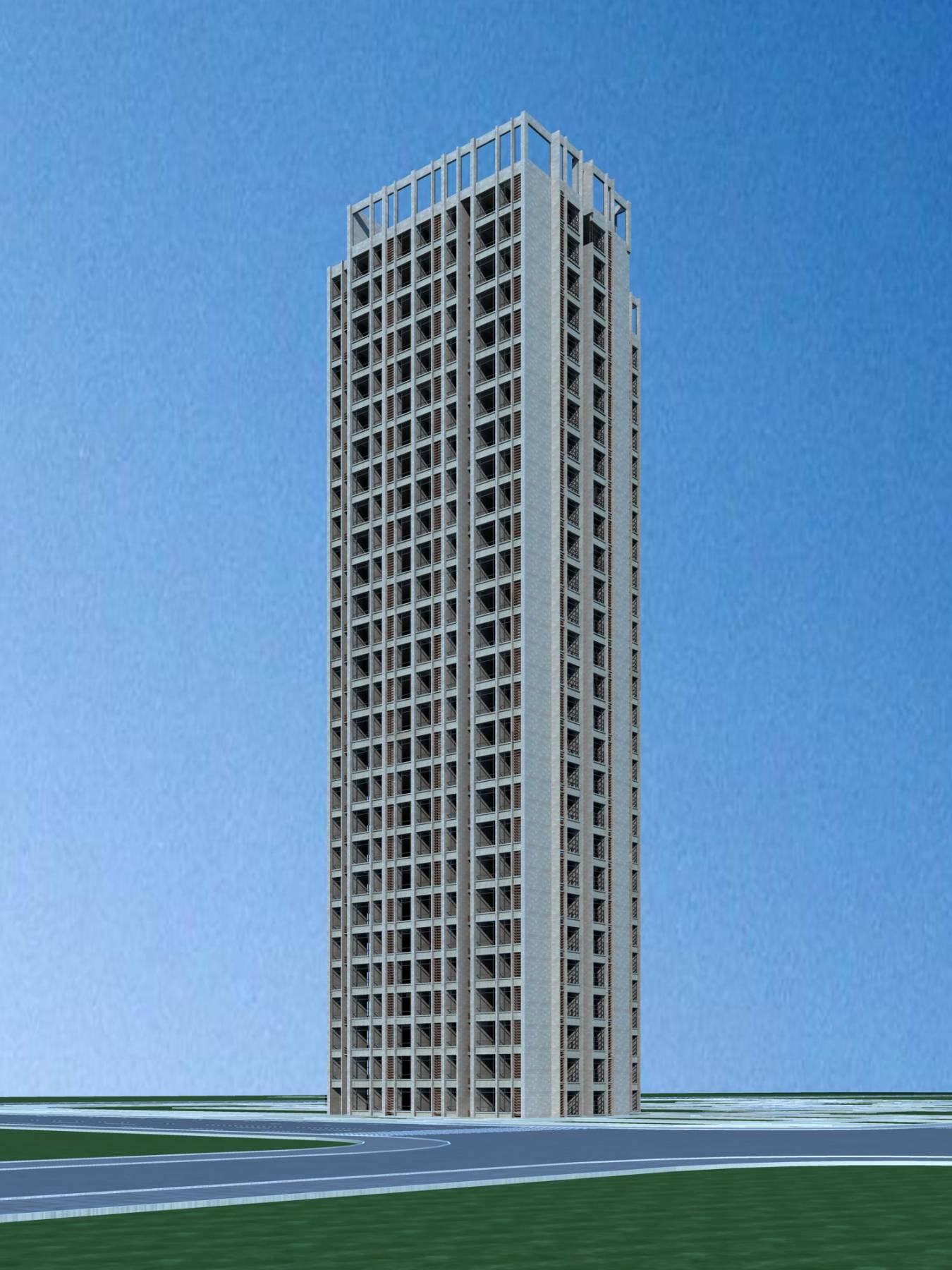 现代高层住宅楼