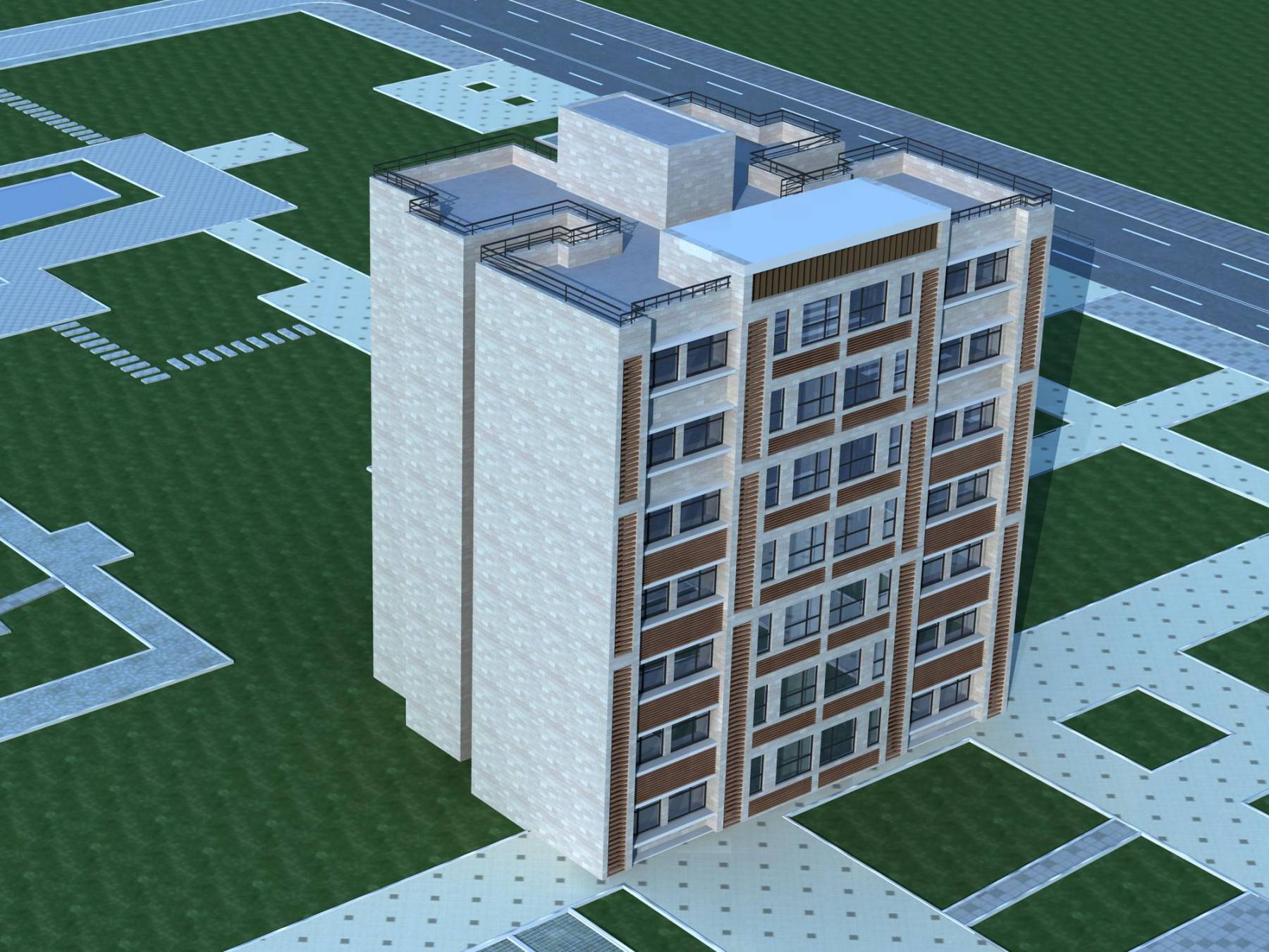 现代多层住宅楼