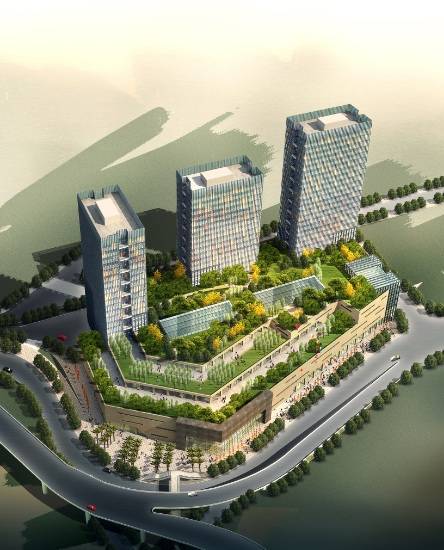 现代高层商业住宅楼