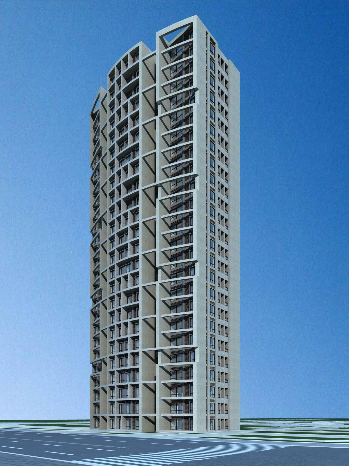 现代高层住宅楼