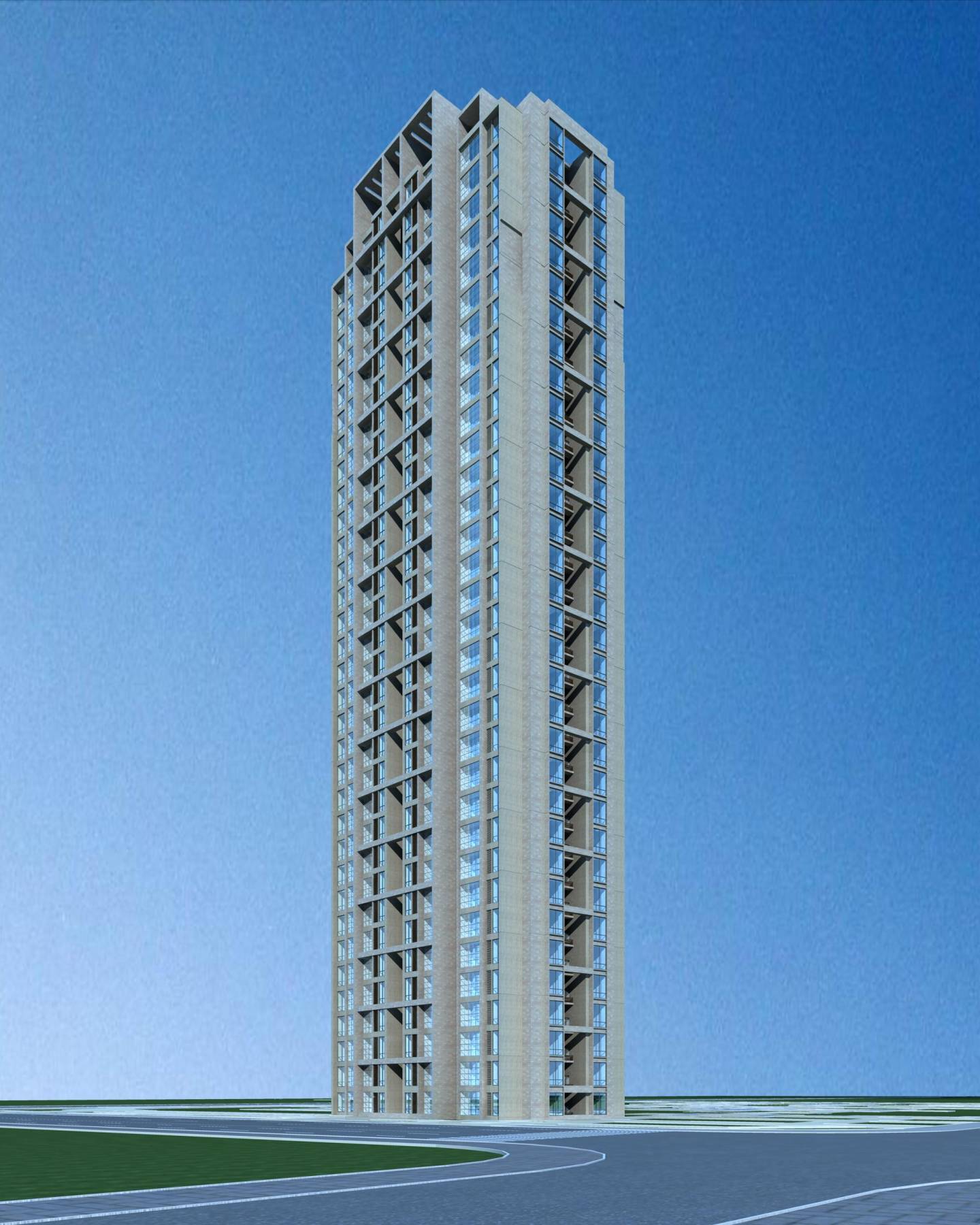 现代高层住宅楼