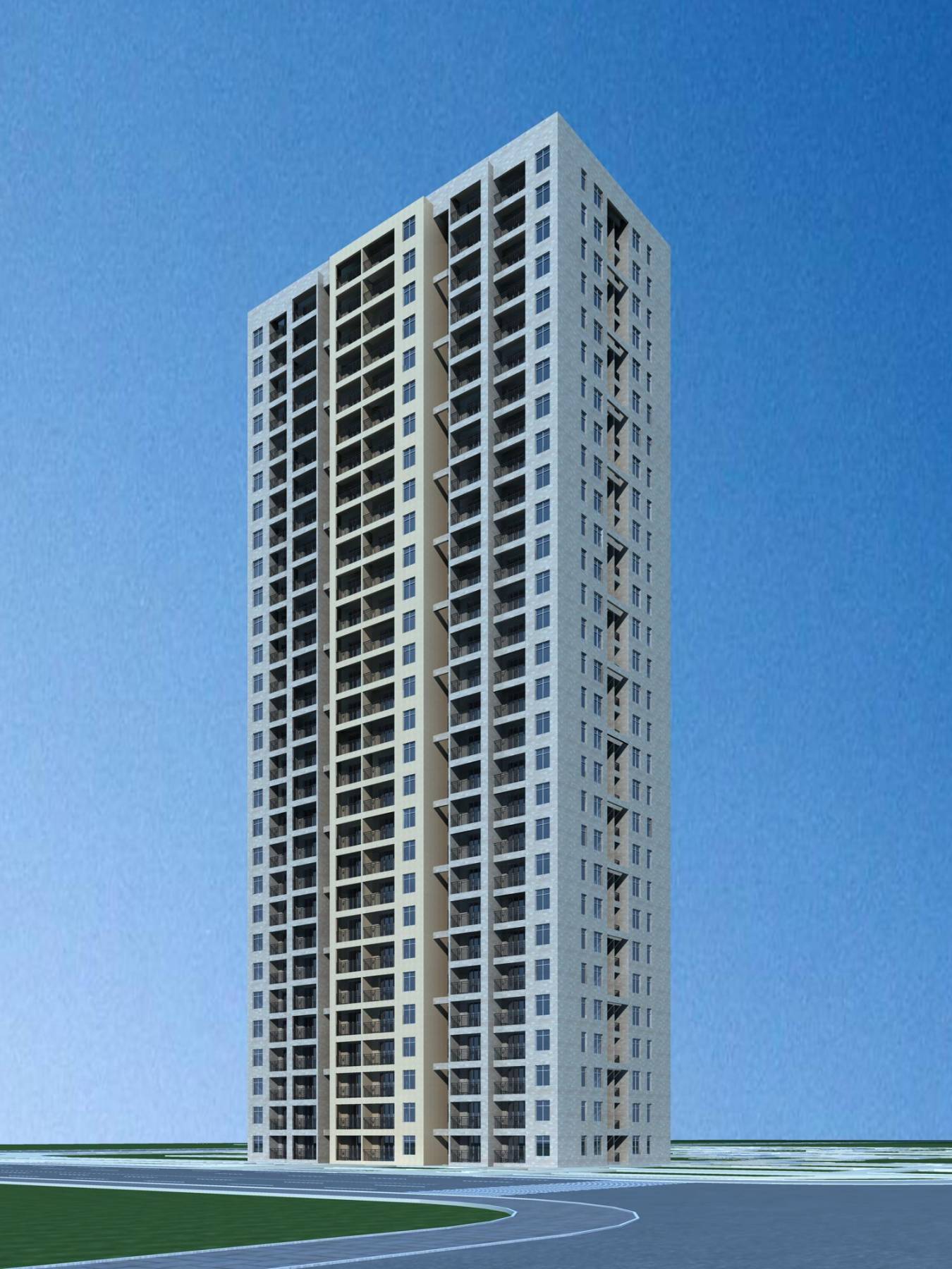 现代高层住宅楼