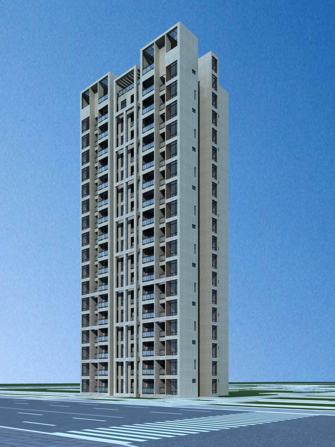 现代高层住宅楼