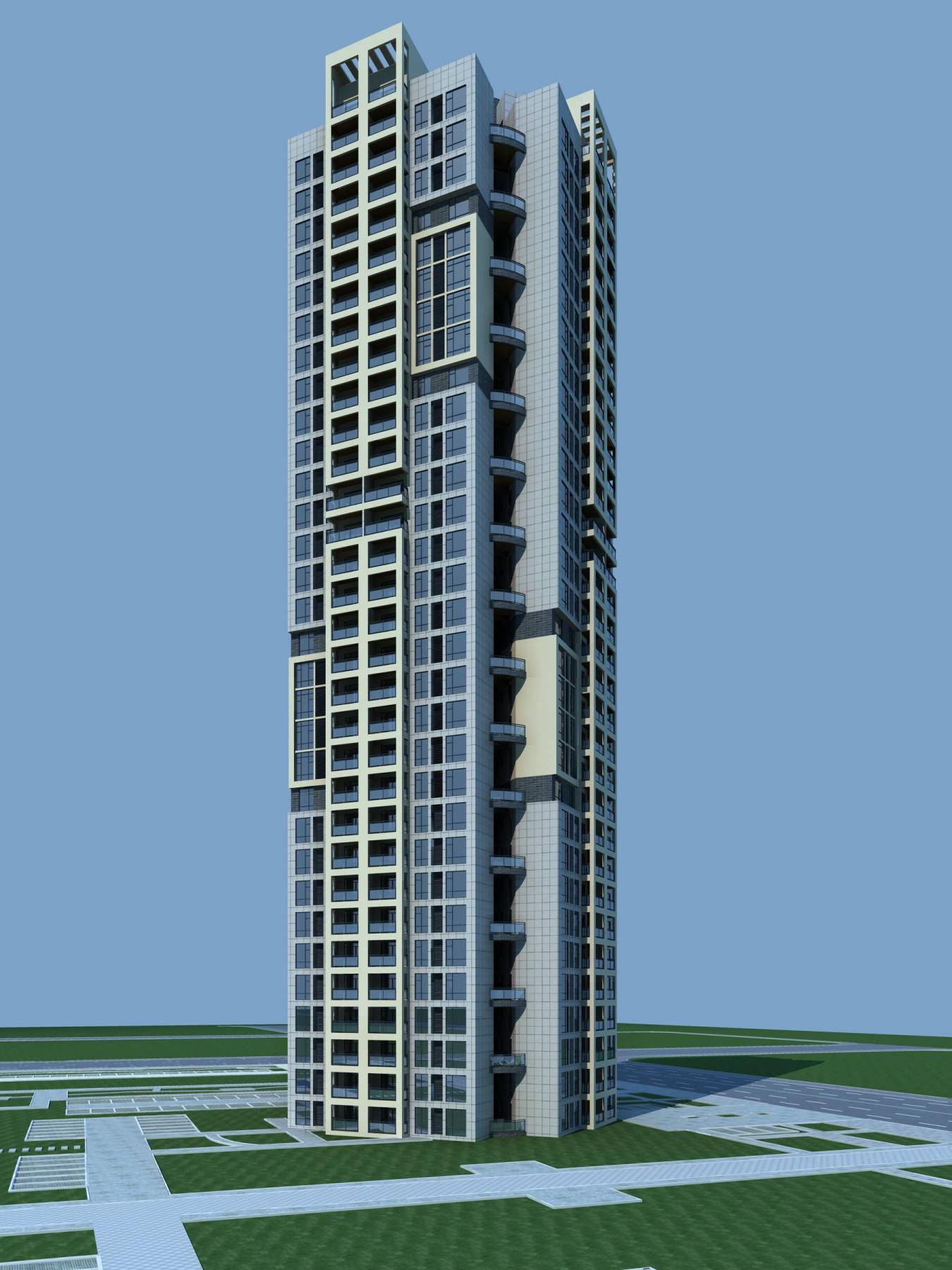现代高层住宅楼