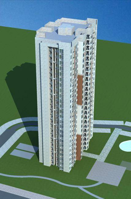 现代高层住宅楼