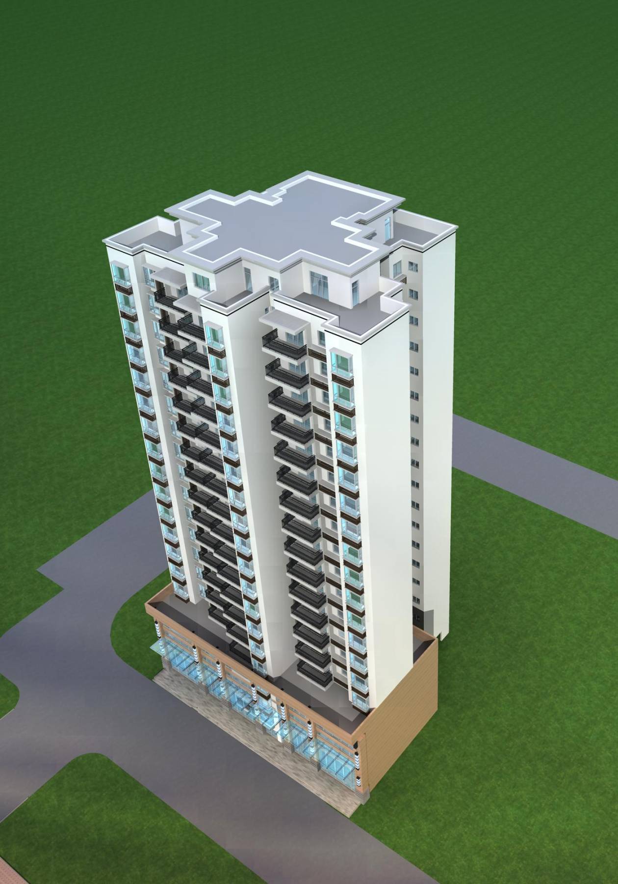 现代高层住宅楼