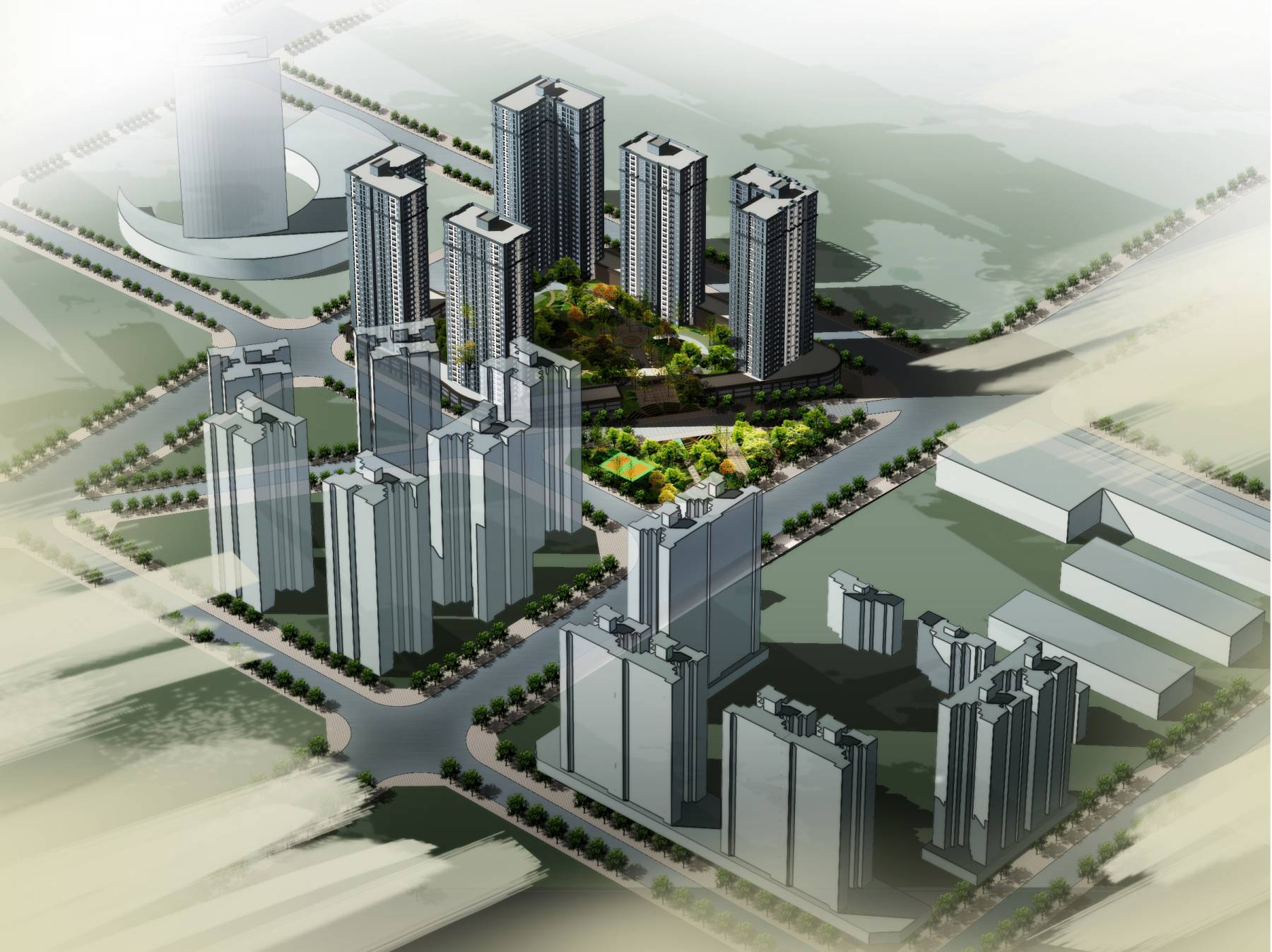 简欧风格商业住宅小区