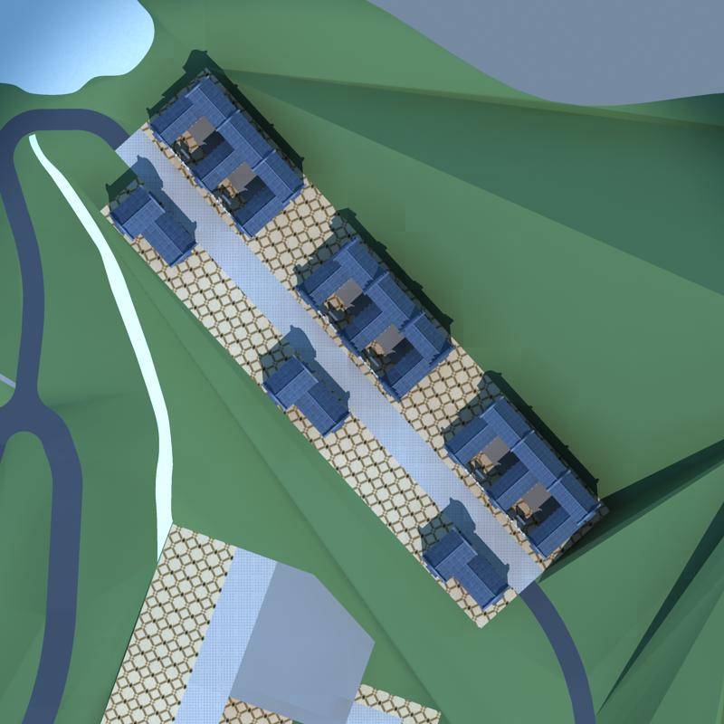 中式连排住宅楼