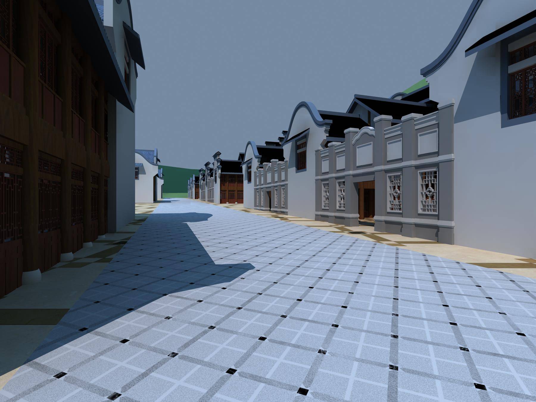 中式连排住宅楼