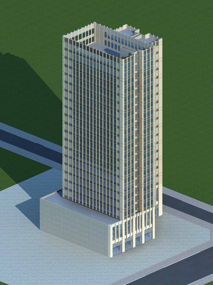 现代高层商业住宅楼