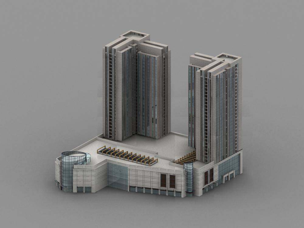 现代高层商业住宅楼