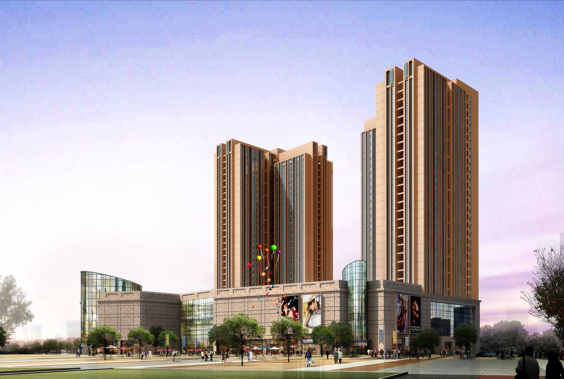 现代高层商业住宅楼