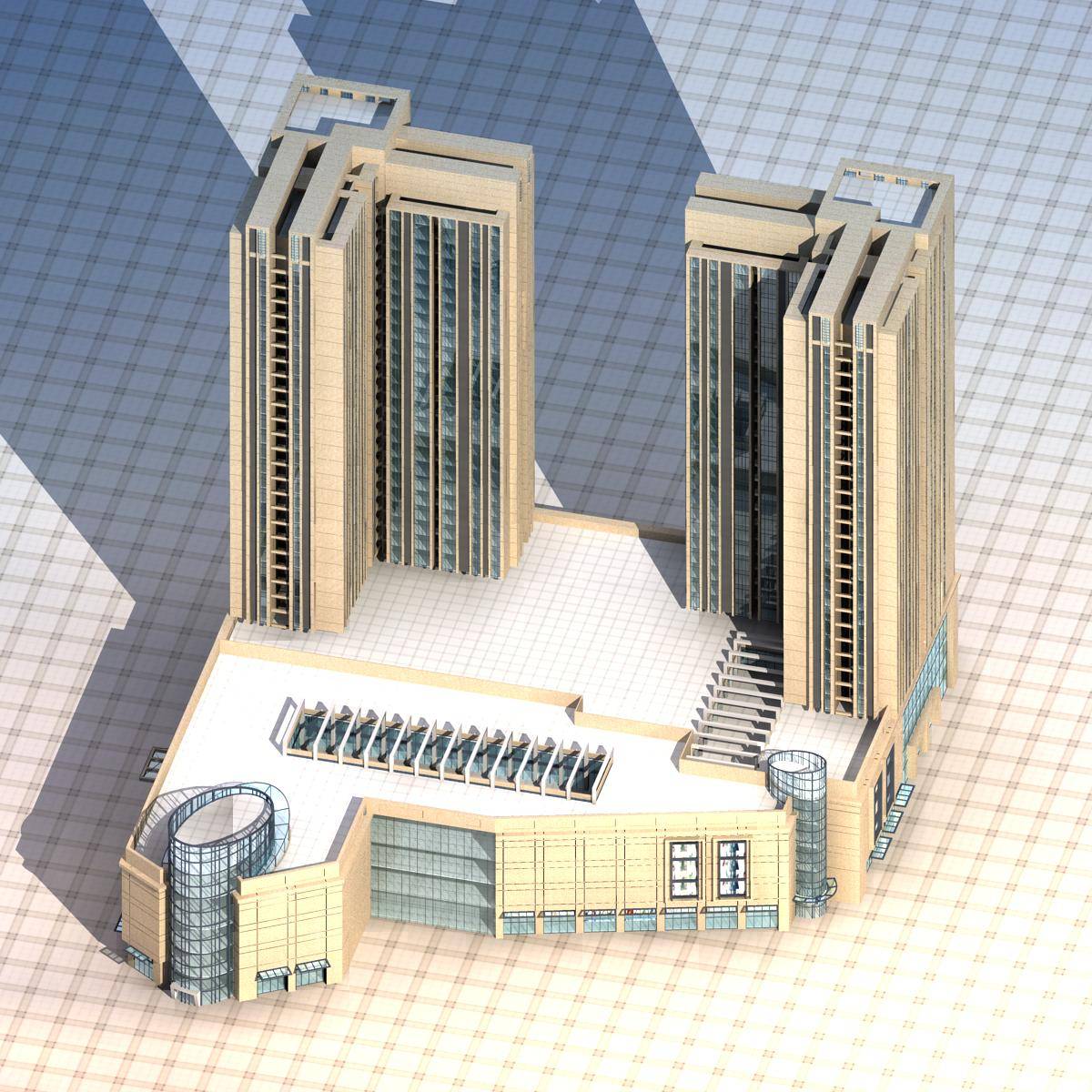 现代高层商业住宅楼