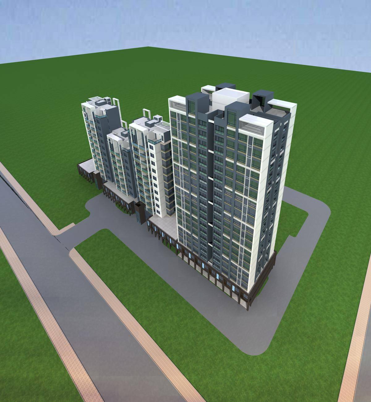 现代高层商业住宅楼