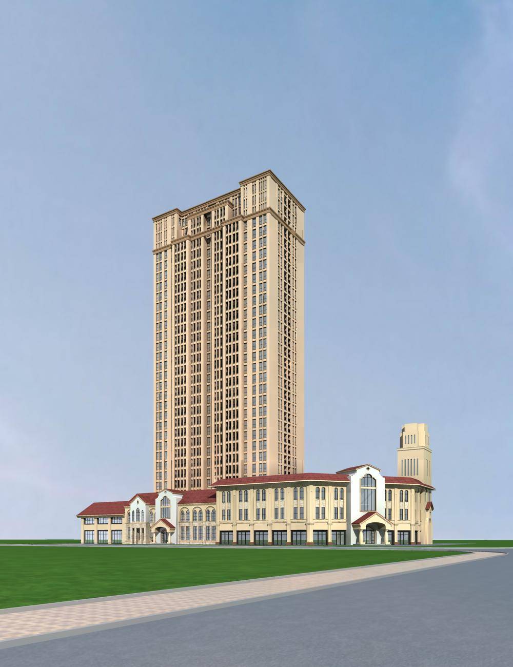欧式高层商业住宅楼