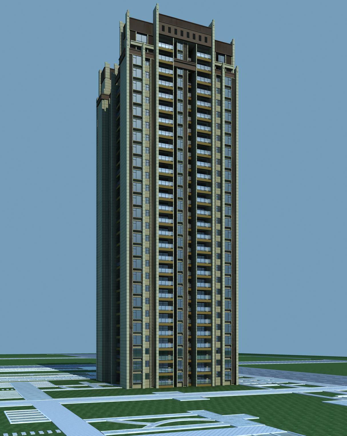 现代高层住宅楼