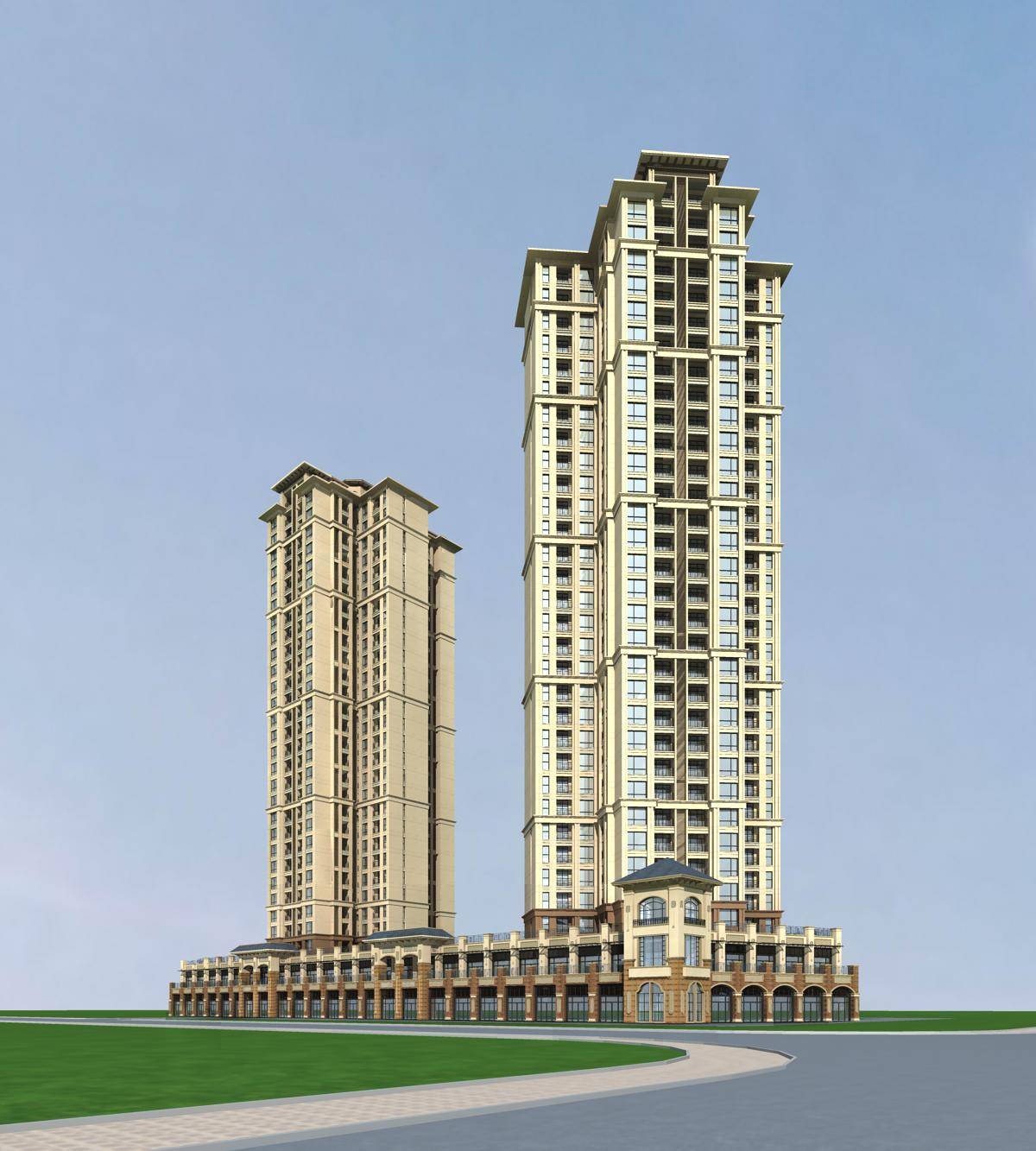 欧式商业住宅楼