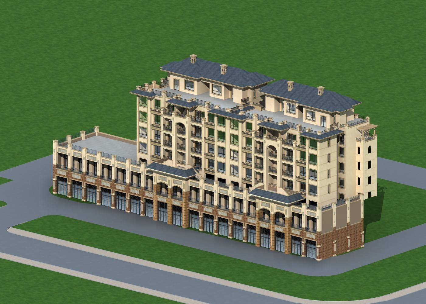 欧式多层商业住宅楼