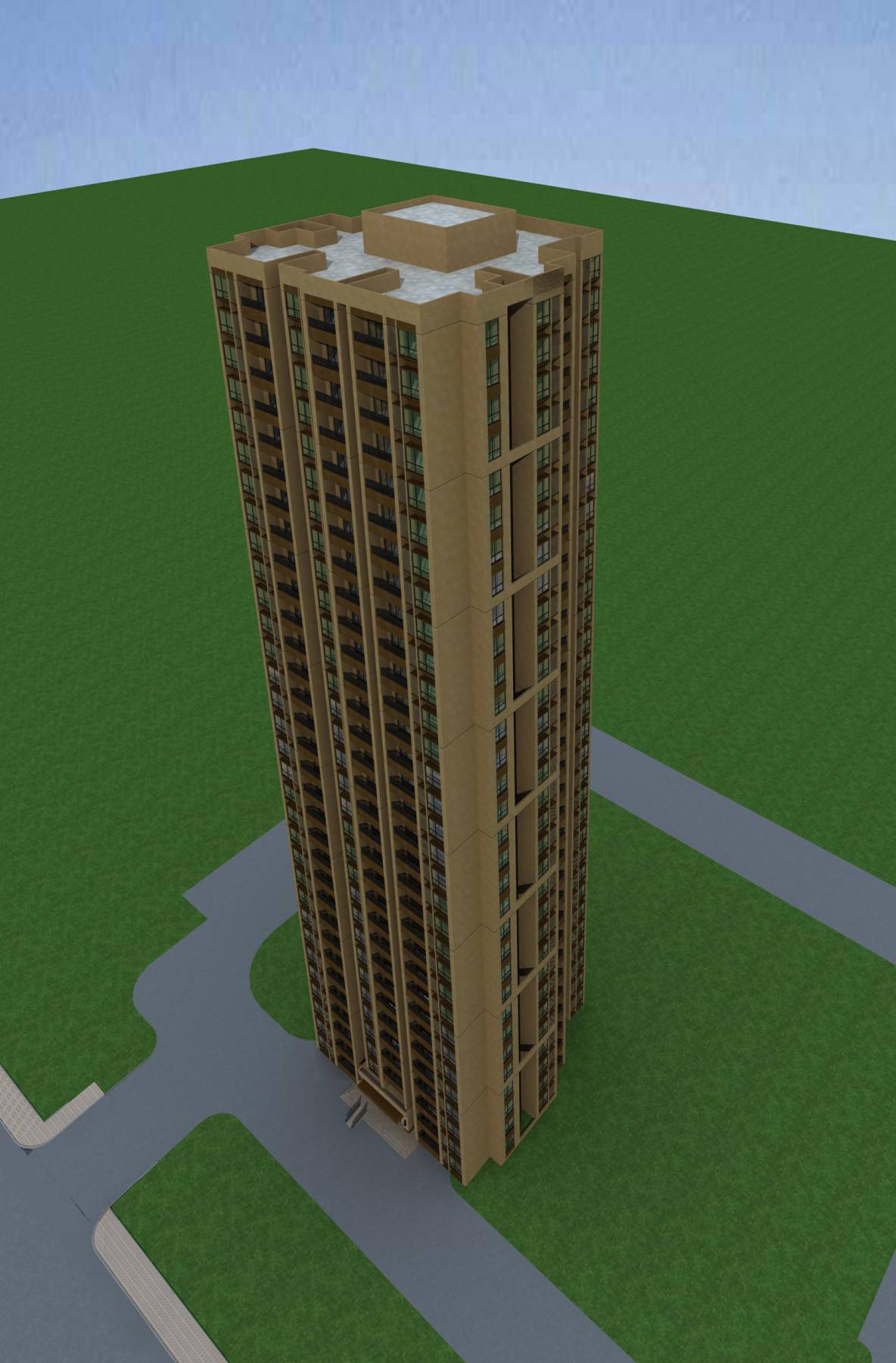 现代高层住宅楼