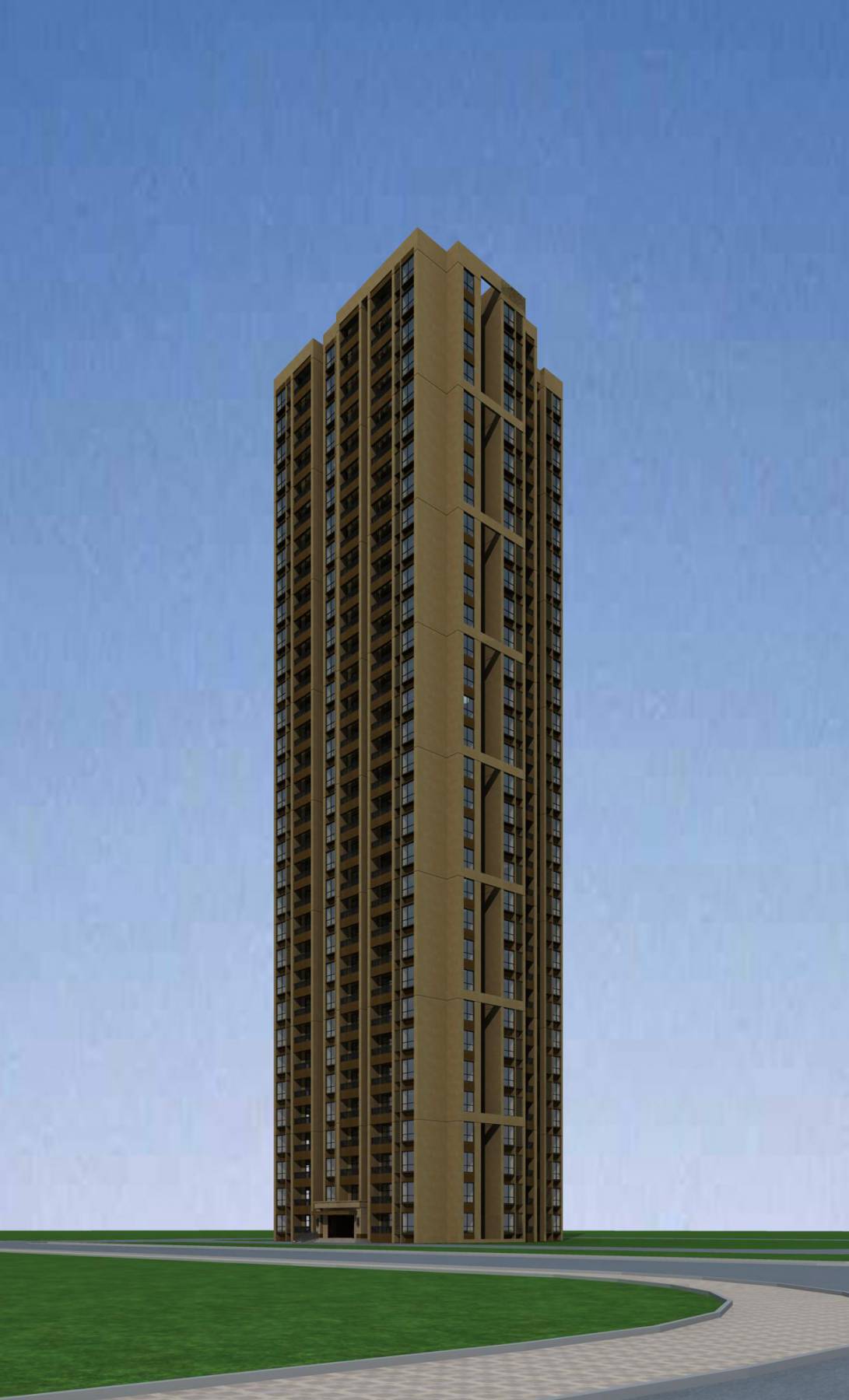 现代高层住宅楼