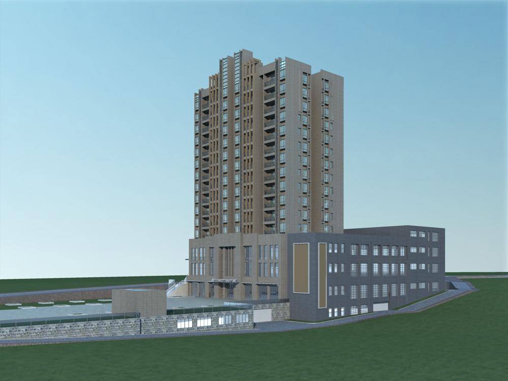 现代商业高层住宅楼