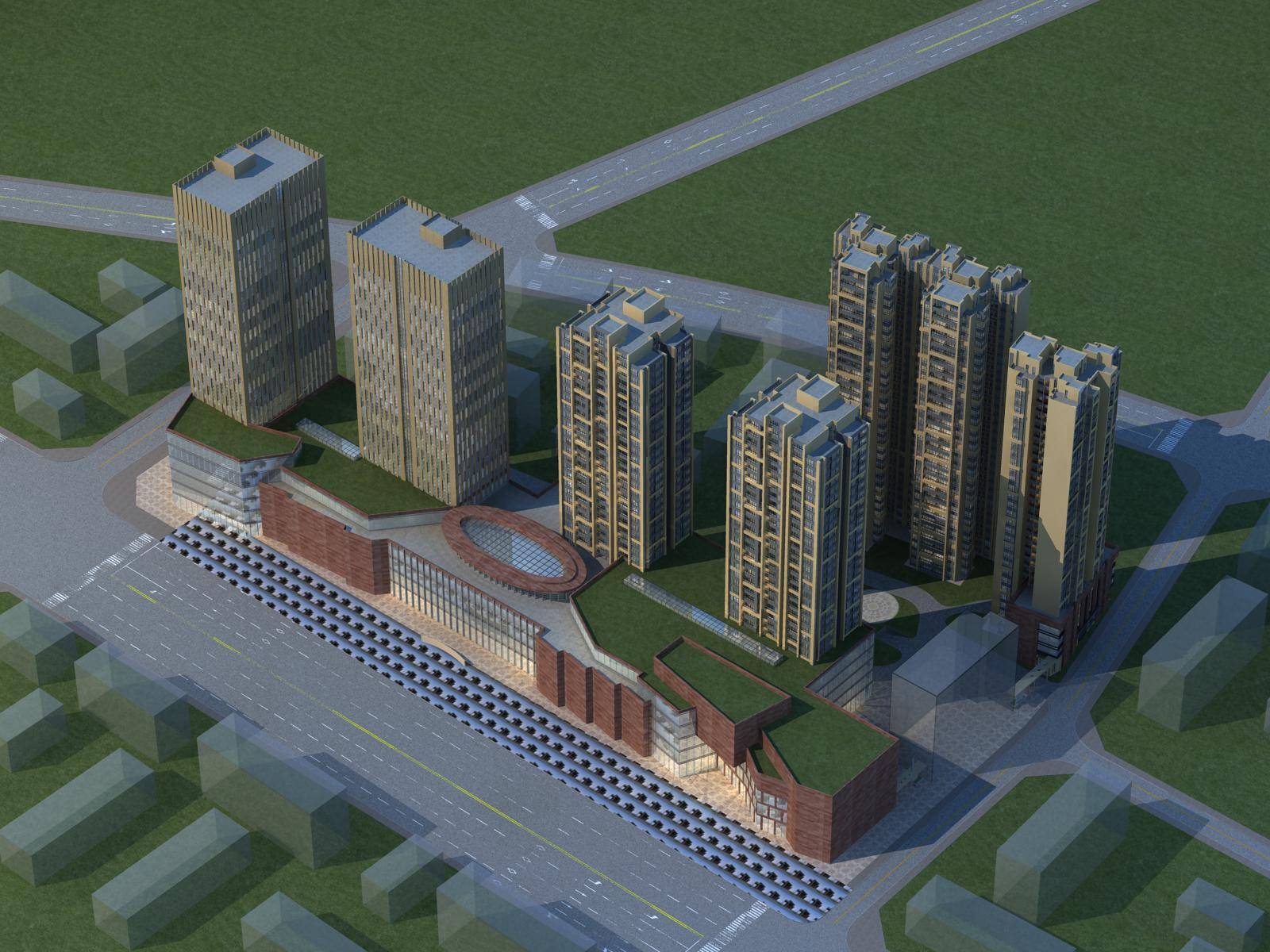 现代综合住宅小区