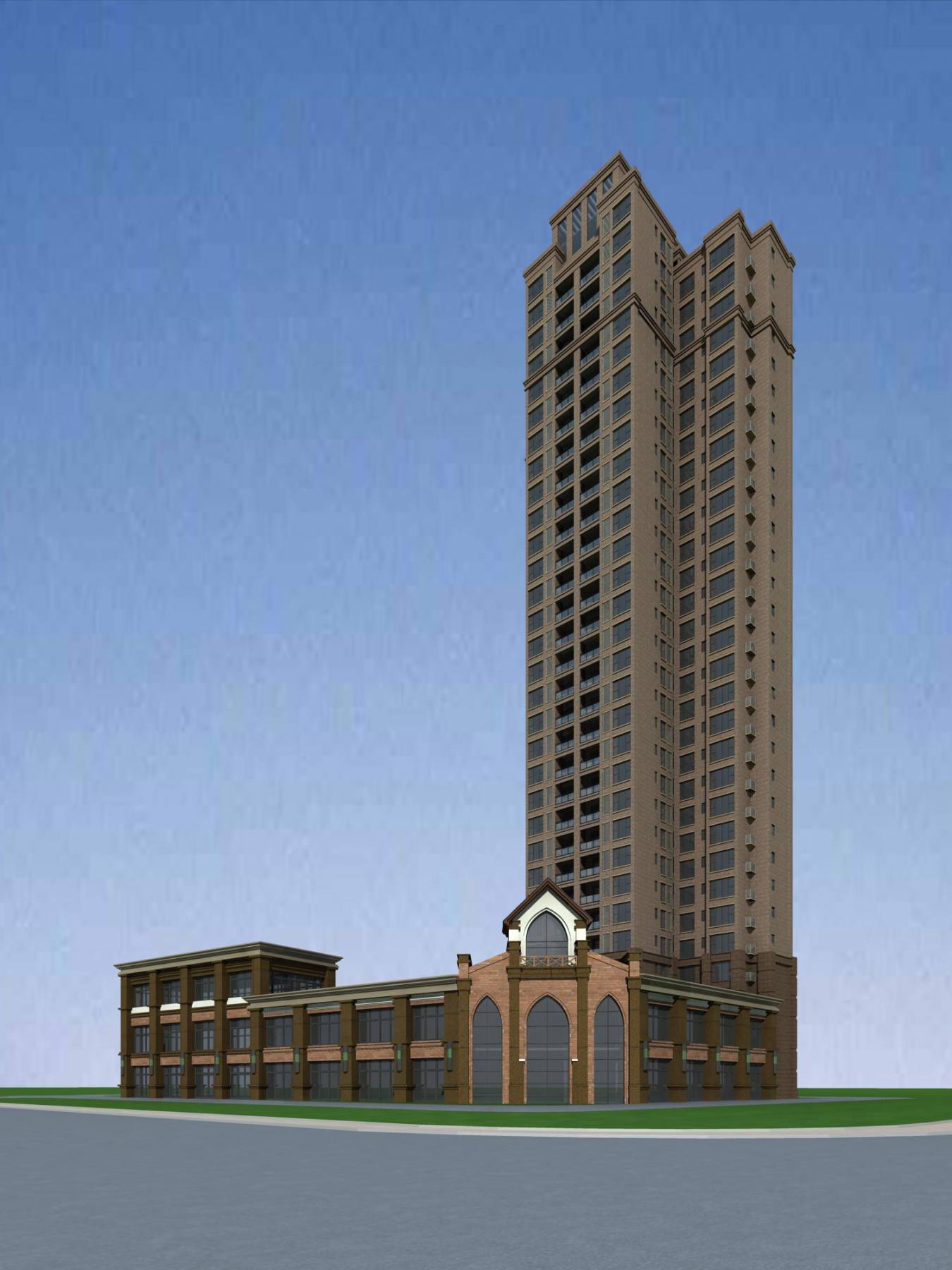 欧式高层商业住宅楼