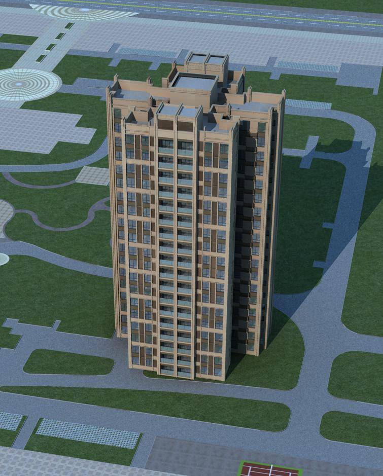 现代高层住宅楼