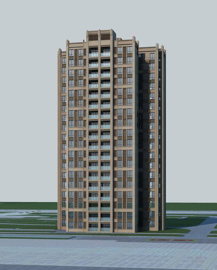现代高层住宅楼