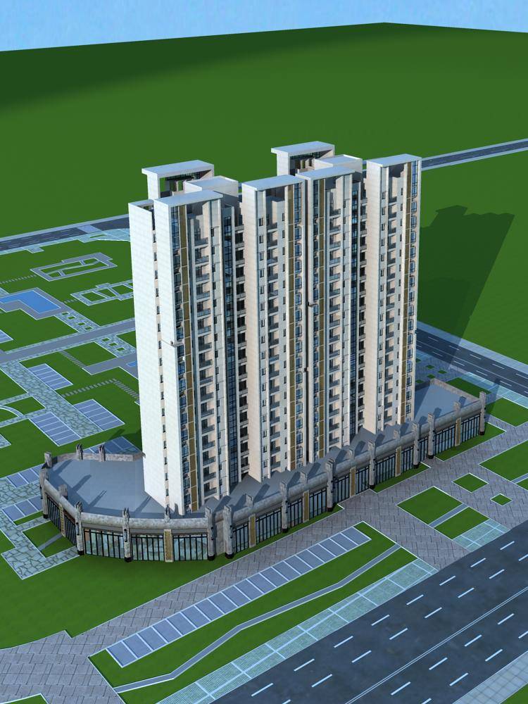 现代商业住宅楼
