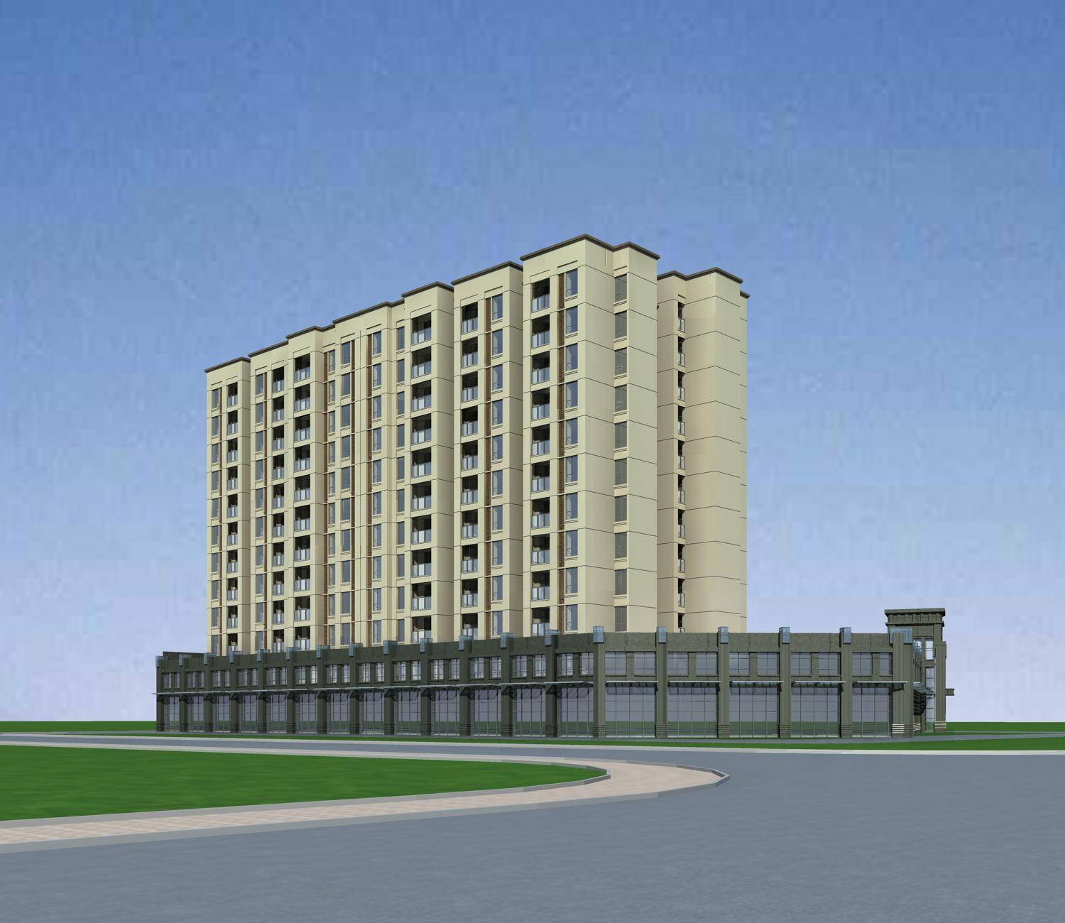 简欧风格商业住宅楼