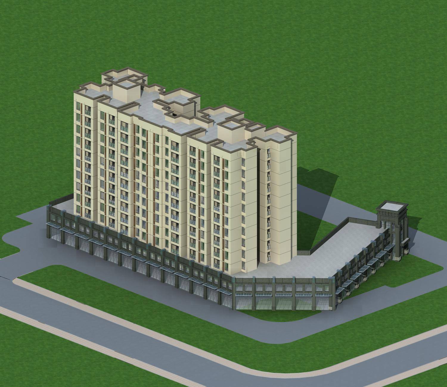简欧风格商业住宅楼