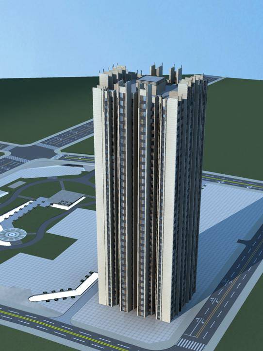 现代高层住宅楼