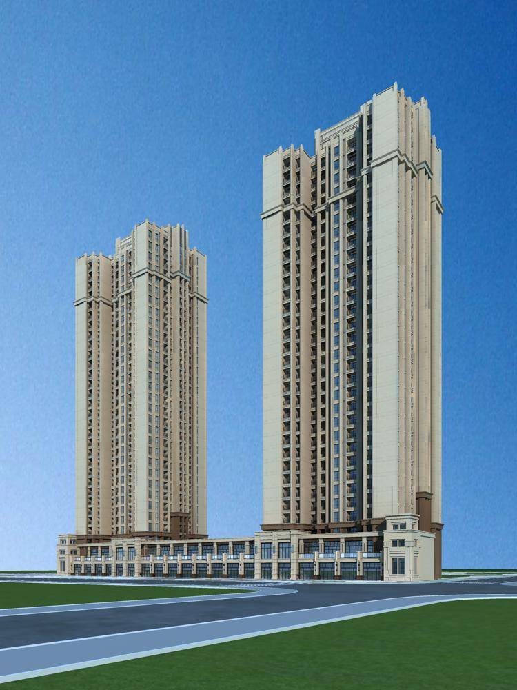 简欧商业高层住宅楼