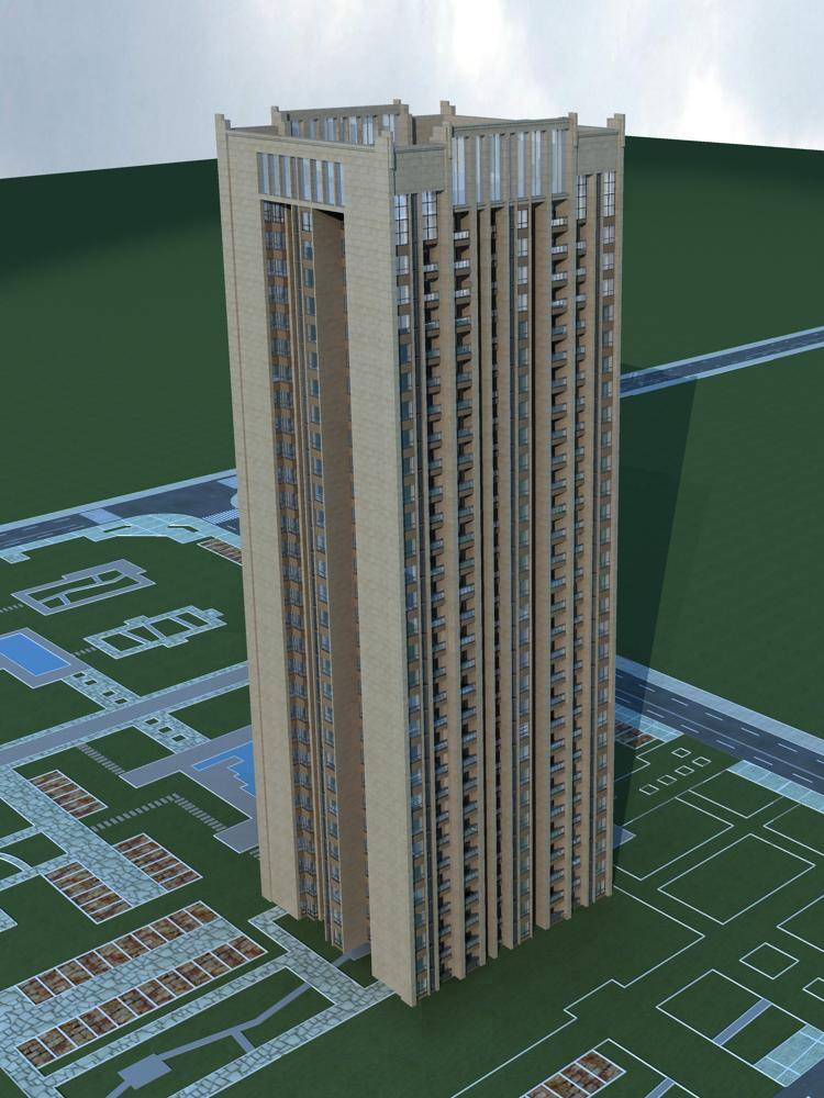 现代高层住宅楼