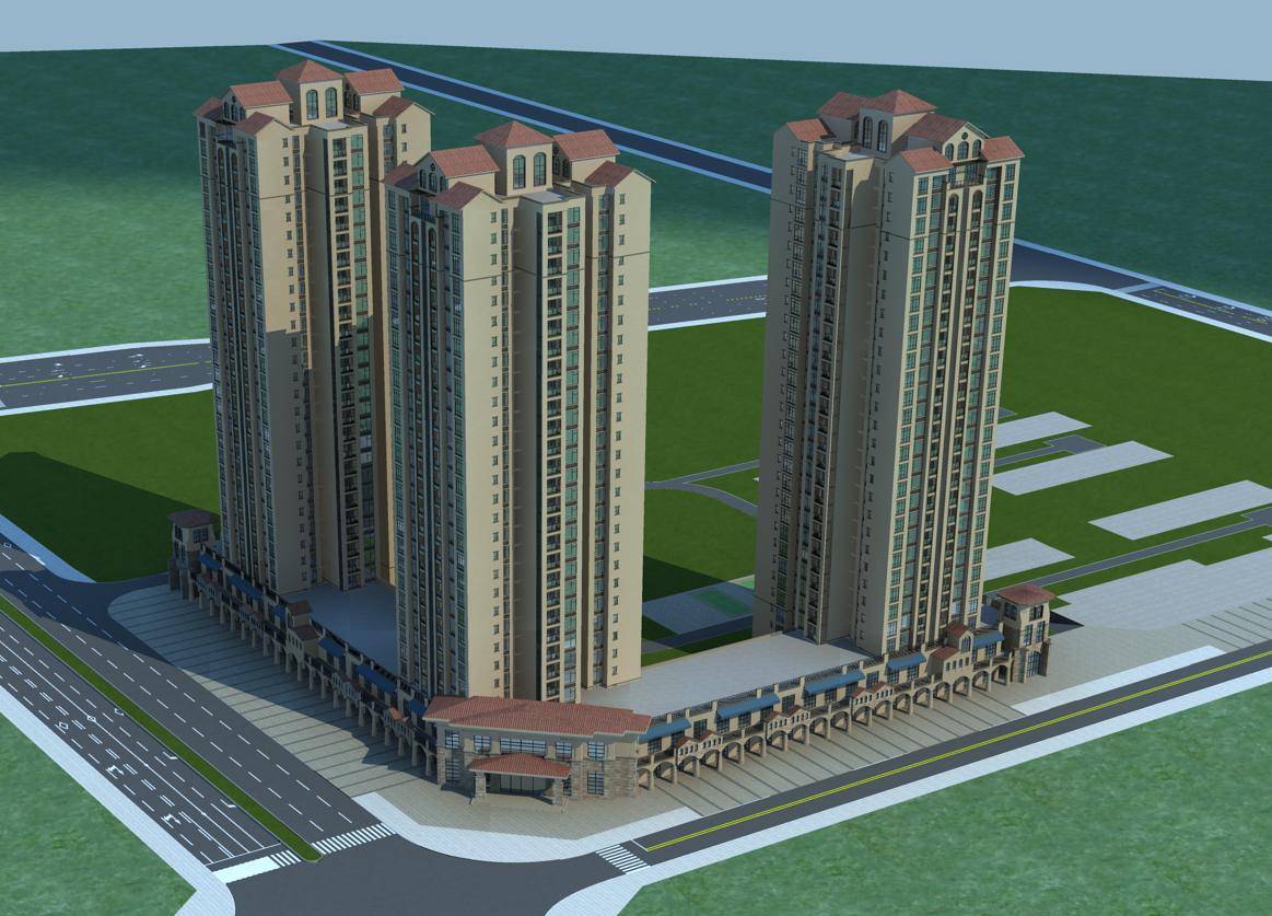 欧式商业高层住宅楼
