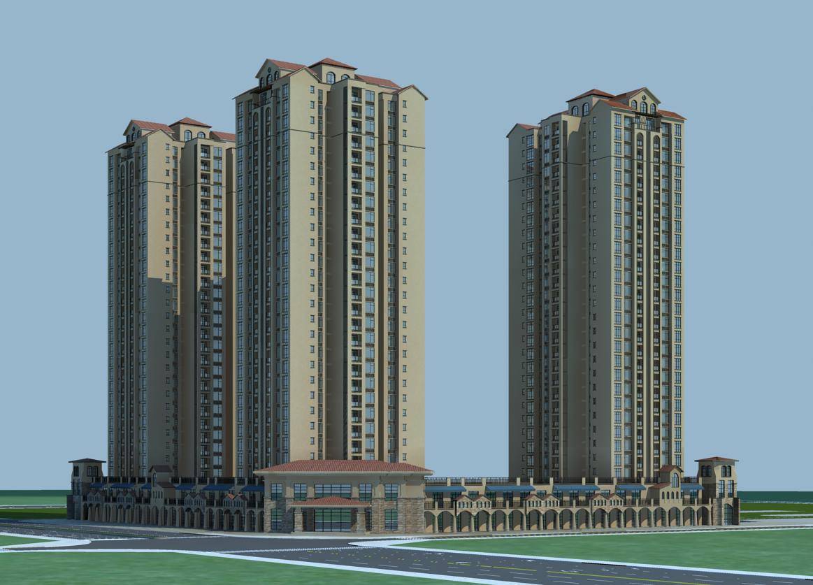 欧式商业高层住宅楼