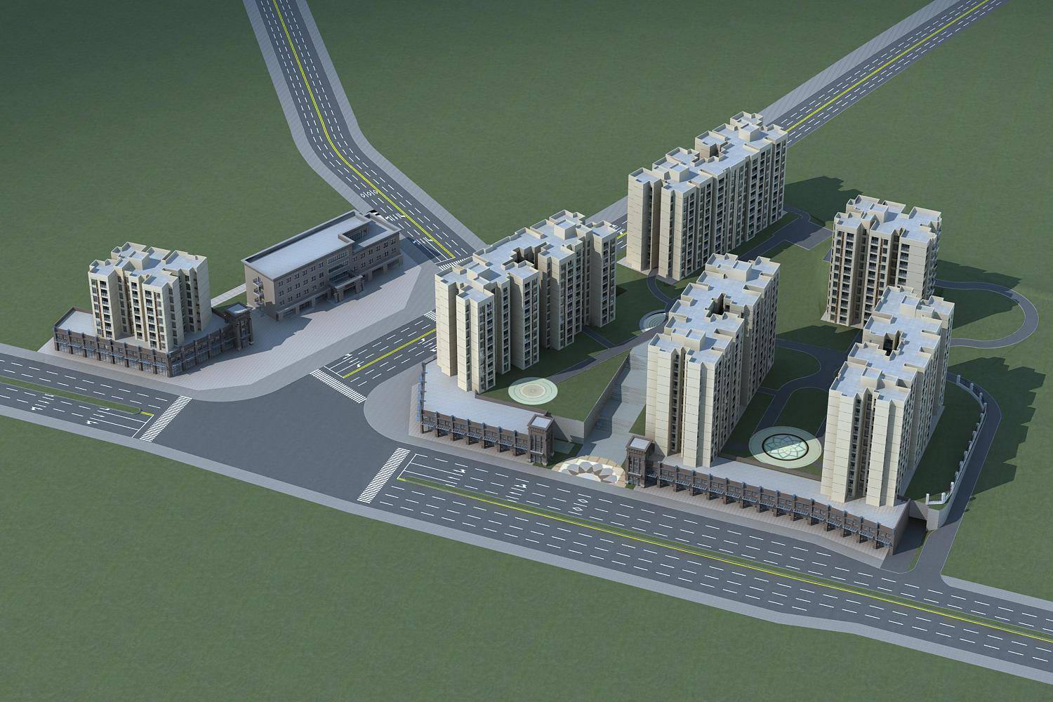 现代商业住宅小区